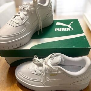 New PUMA WOMENS Cali Dream Lace Up Sneakers; White Size 9.5 (EUR 40.5) in Box